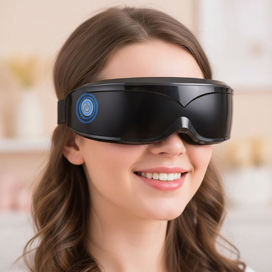 Eye Massager with Heat & Vibration – Portable Electric Eye Mask for Stress Relief & Relaxation– Glowaro™