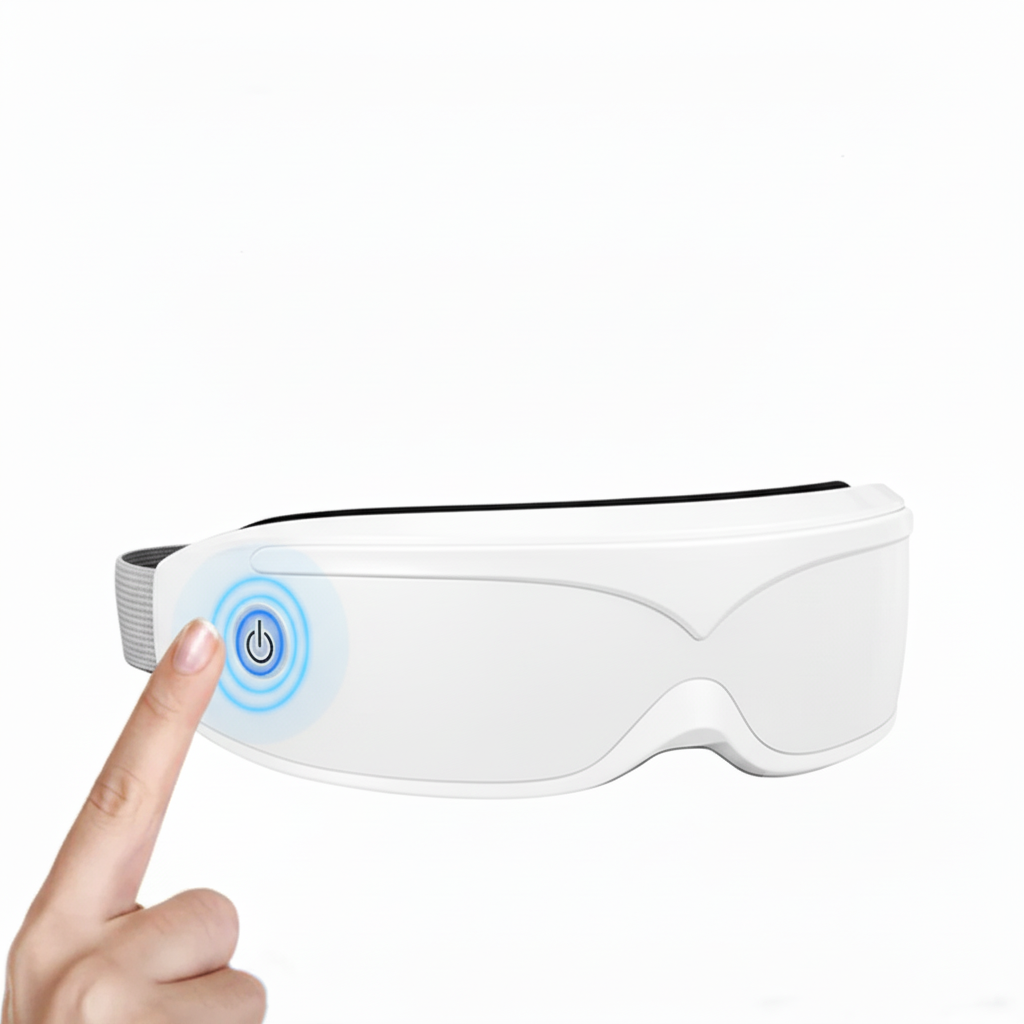 Eye Massager with Heat & Vibration – Portable Electric Eye Mask for Stress Relief & Relaxation– Glowaro™