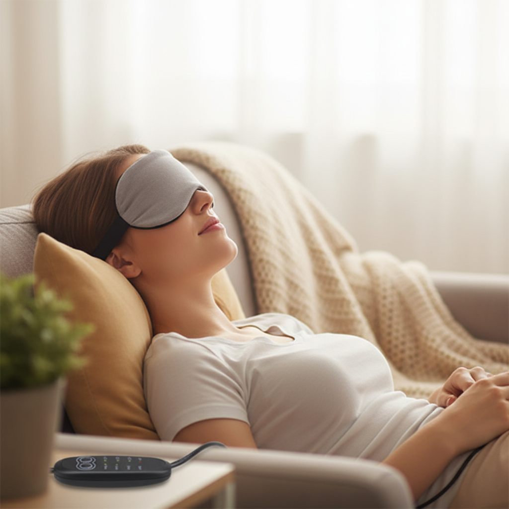 Heated Sleep Eye Mask – Relaxation & Eye Fatigue Relief– Glowaro™