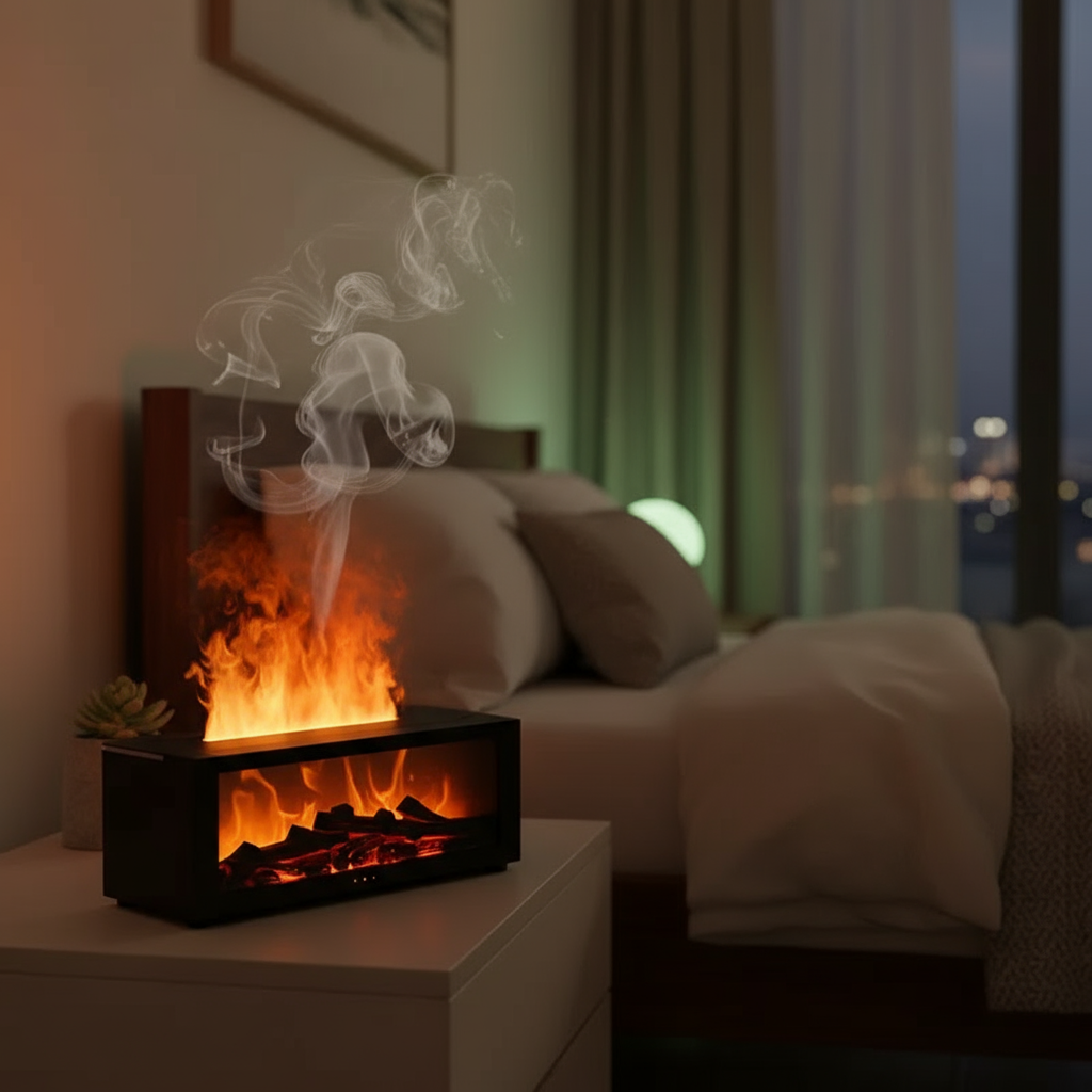 FlameMist Aromatherapy Diffuser – Relaxing Flame Effect for Calm, Cozy Spaces– Glowaro™
