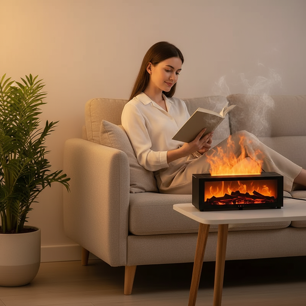 FlameMist Aromatherapy Diffuser – Relaxing Flame Effect for Calm, Cozy Spaces– Glowaro™
