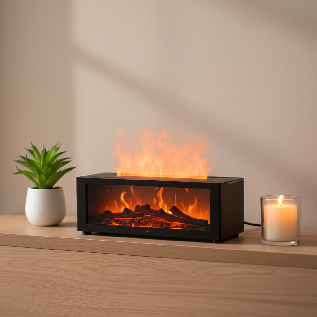 FlameMist Aromatherapy Diffuser – Relaxing Flame Effect for Calm, Cozy Spaces– Glowaro™