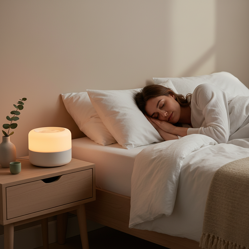 White Noise Sleep Lamp – Calming Light & Soothing Sounds for Restful Nights– Glowaro™