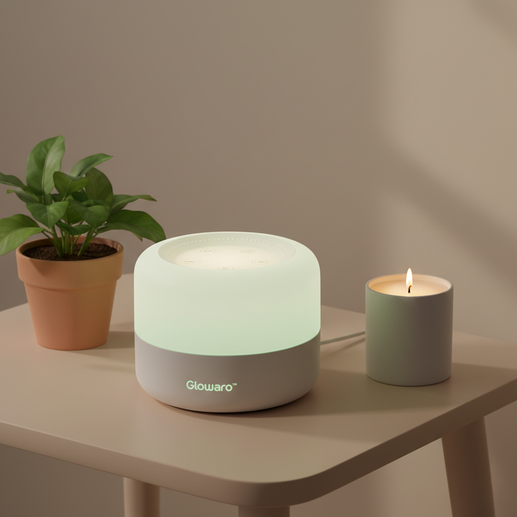 White Noise Sleep Lamp – Calming Light & Soothing Sounds for Restful Nights– Glowaro™