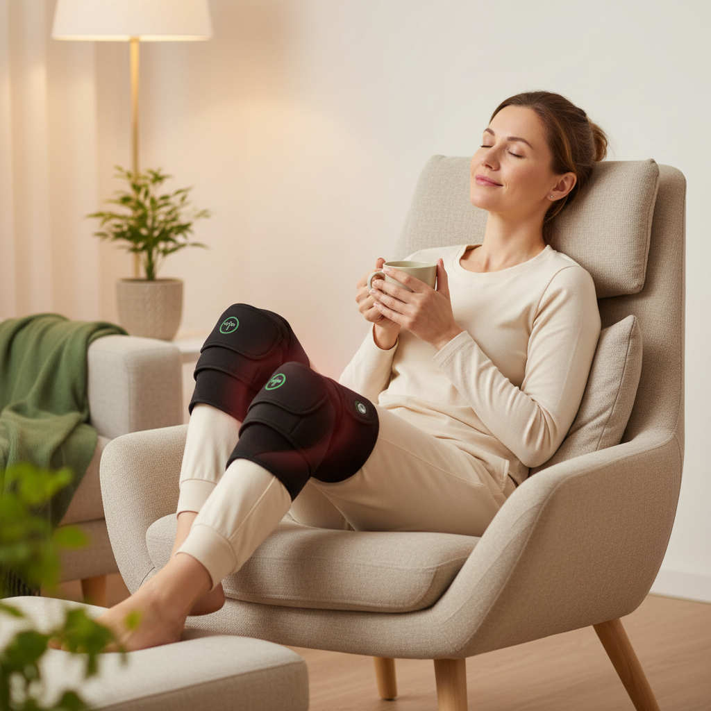 Heated Knee Relief Wrap – Deep Heat Therapy for Joint & Muscle Comfort– Glowaro™