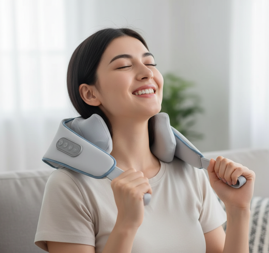 Neck & Shoulder Massager with Heat – Rechargeable Electric Back Massager for Pain Relief & Relaxation– Glowaro™