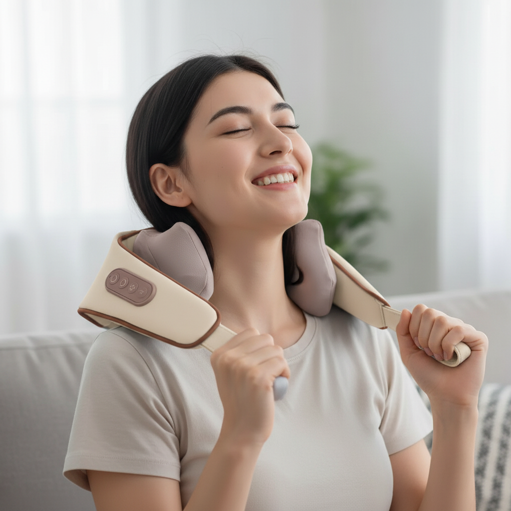 Neck & Shoulder Massager with Heat – Rechargeable Electric Back Massager for Pain Relief & Relaxation– Glowaro™